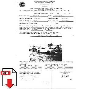 1968 Chevrolet Camaro 396 (12437) FIA homologation form PDF download